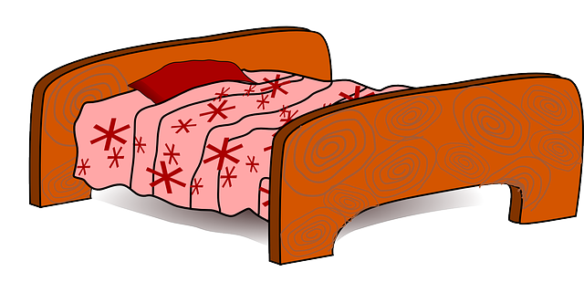 dřevěná postel – ilustrace